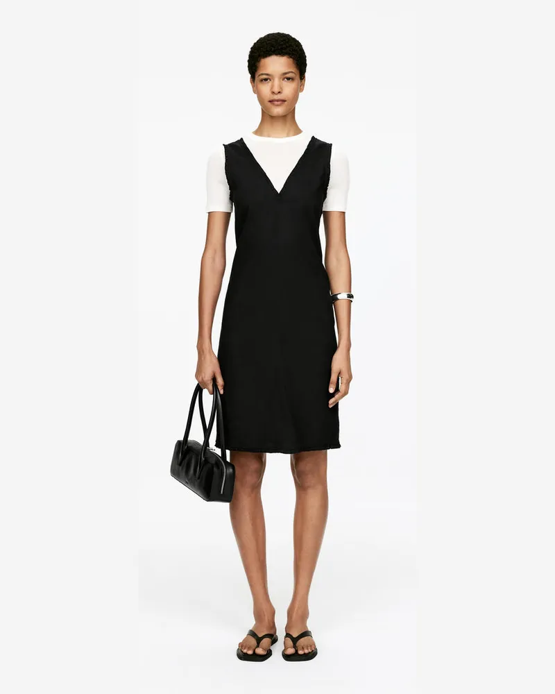 Arket Kleid Mit Rüschen -Schwarz Schwarz