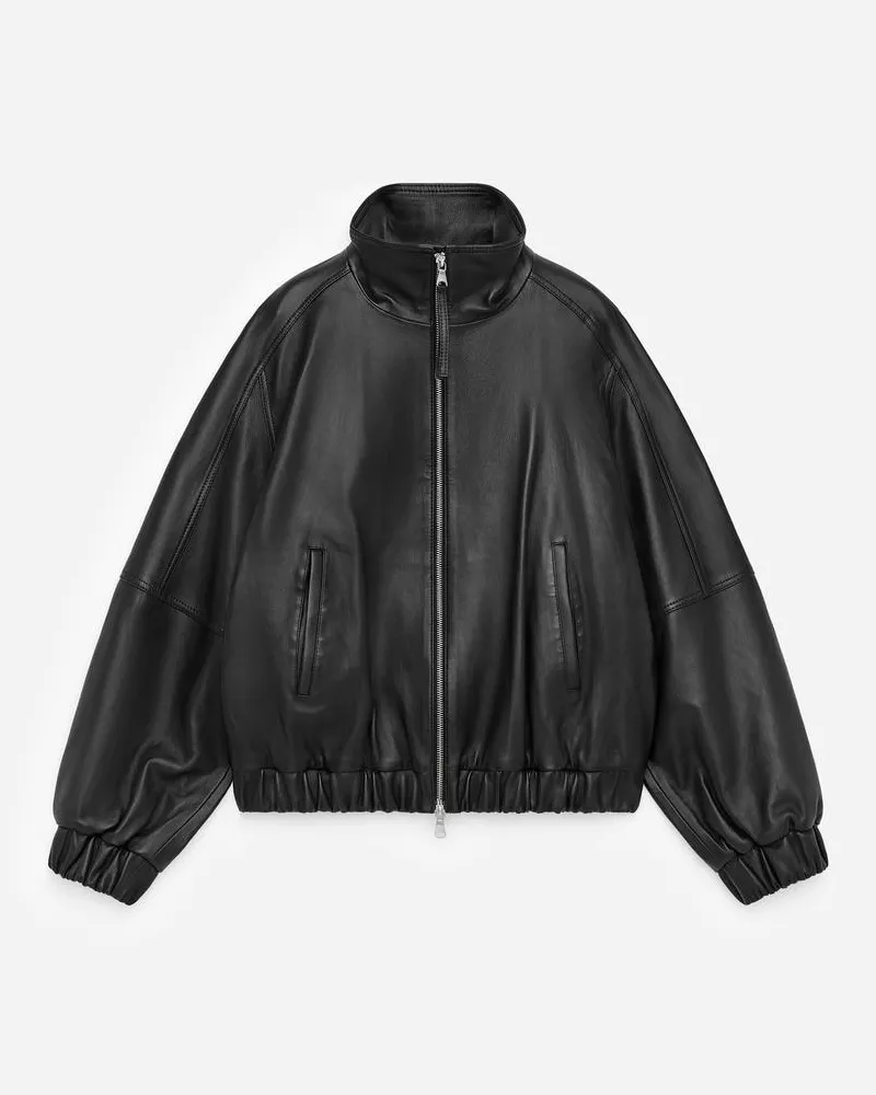 Arket Lederjacke -Schwarz Schwarz
