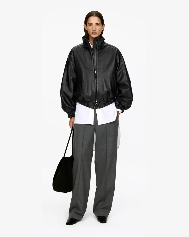 Arket Lederjacke -Schwarz Schwarz