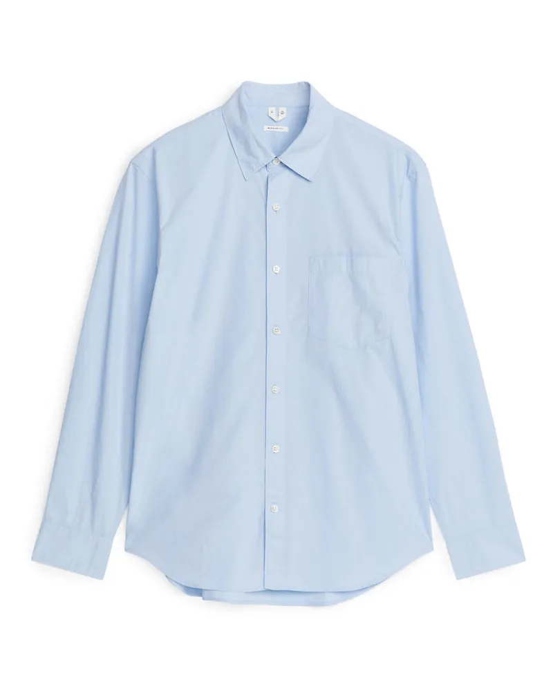 Arket Gewaschenes Popeline-Hemd -Blau Blau