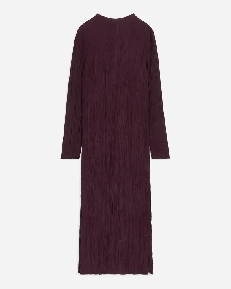 Arket Plissiertes Kleid Mit Stehkragen -Rot Rot