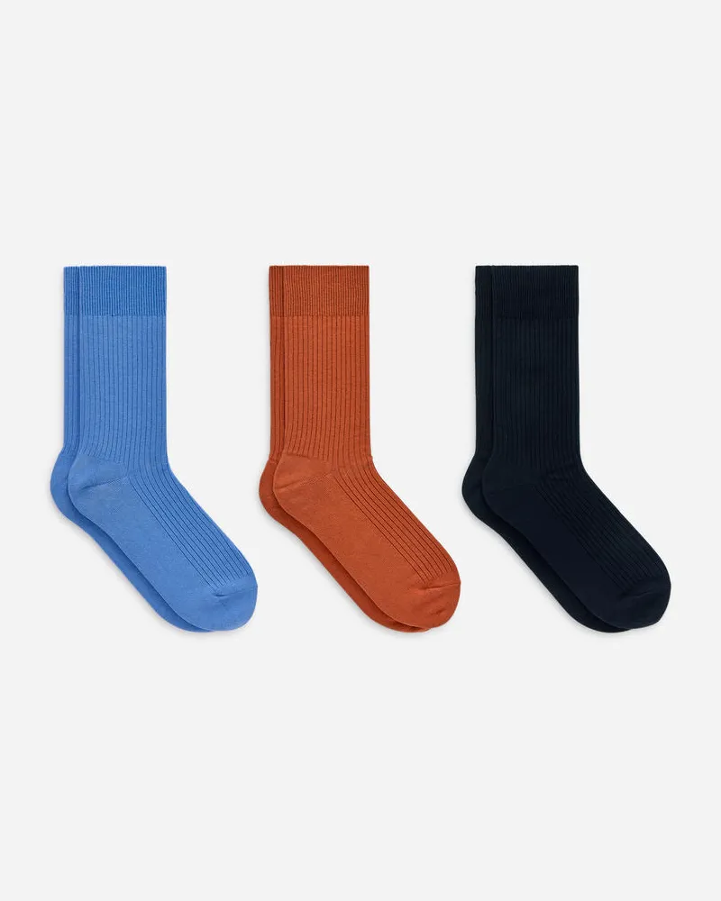 Arket Gerippte Socken Aus Supima-Baumwolle 3er-Pack -Orange Orange