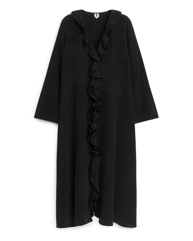 Arket Rüschenkleid - Schwarz Schwarz