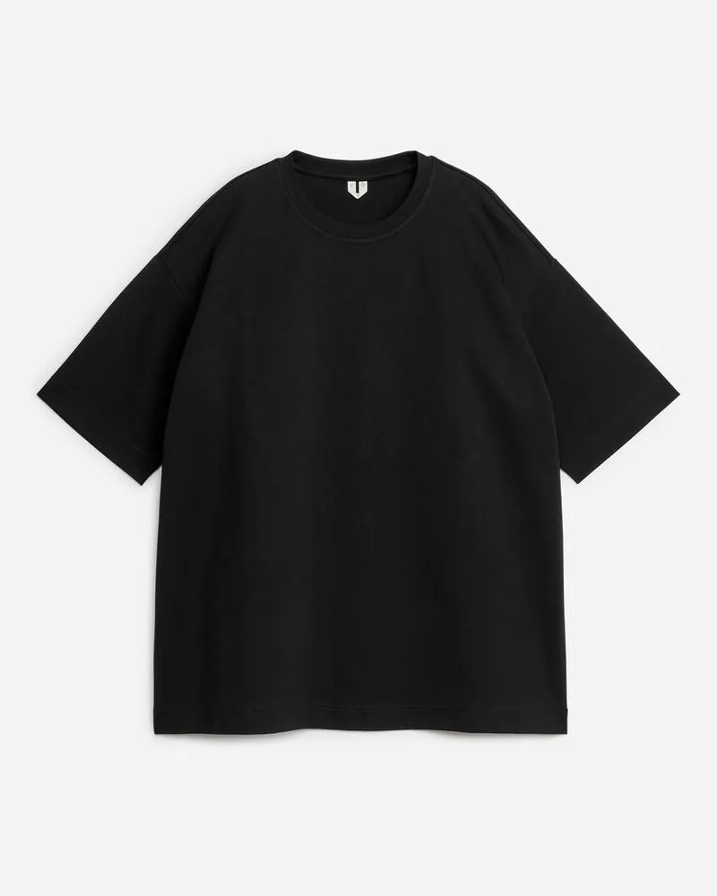 Arket Opal Interlock-T-Shirt - Schwarz Schwarz