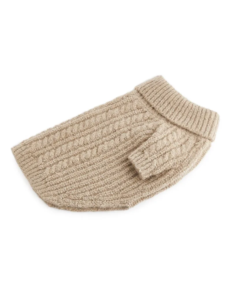 Arket Zopfstrickjacke Für Hunde -Beige Beige