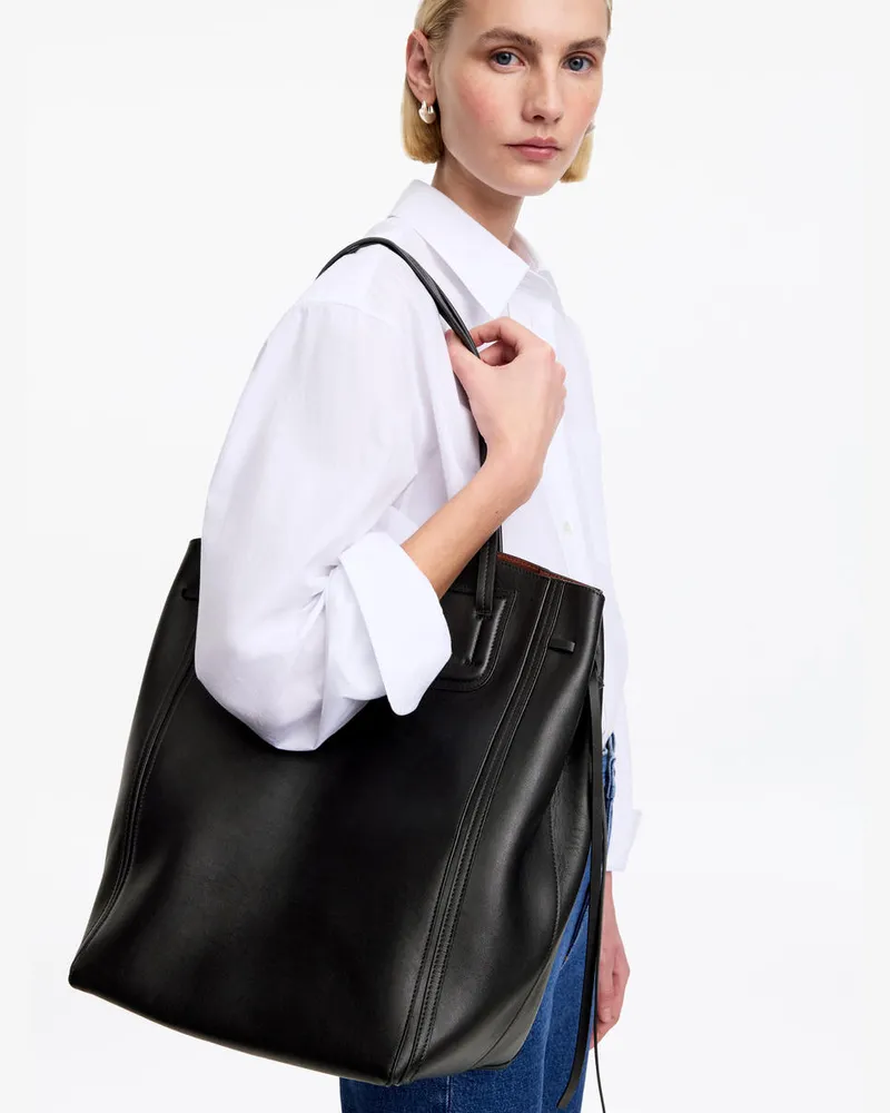 Arket Tragetasche Aus Leder -Schwarz Schwarz