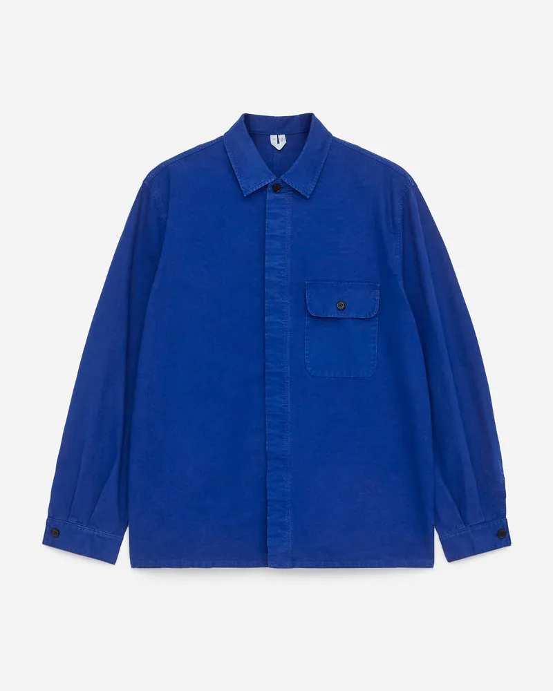 Arket Overshirt Aus Canvas -Blau Blau