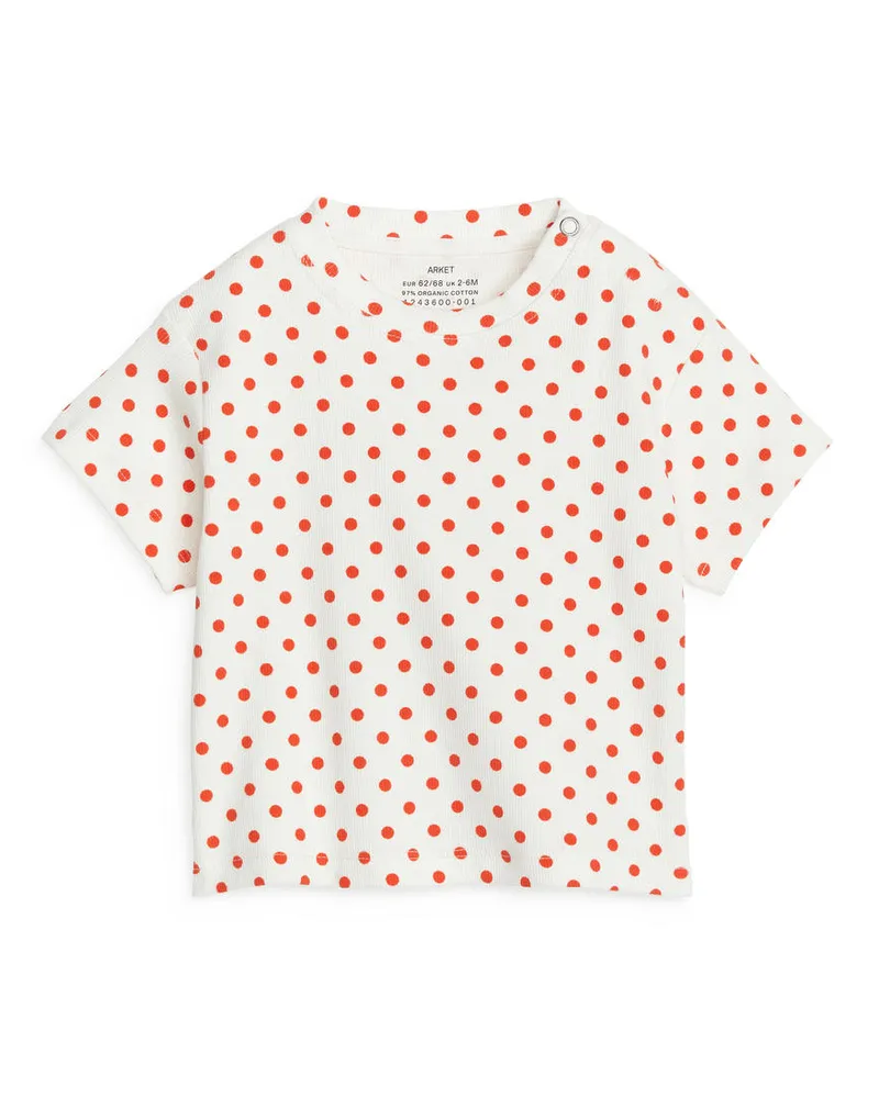 Arket Geripptes T-Shirt - Rot|Mehrfarbig|Weiß Weiß