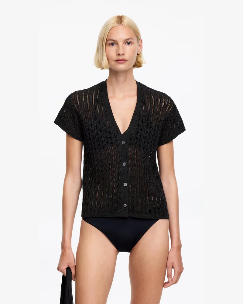 Arket Gehäkelte Strickjacke -Schwarz Schwarz