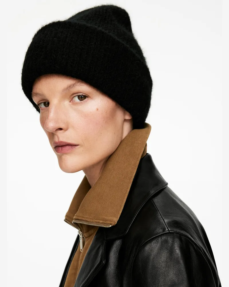 Arket Beanie Aus Alpaka- Und Merinowolle -Schwarz Schwarz