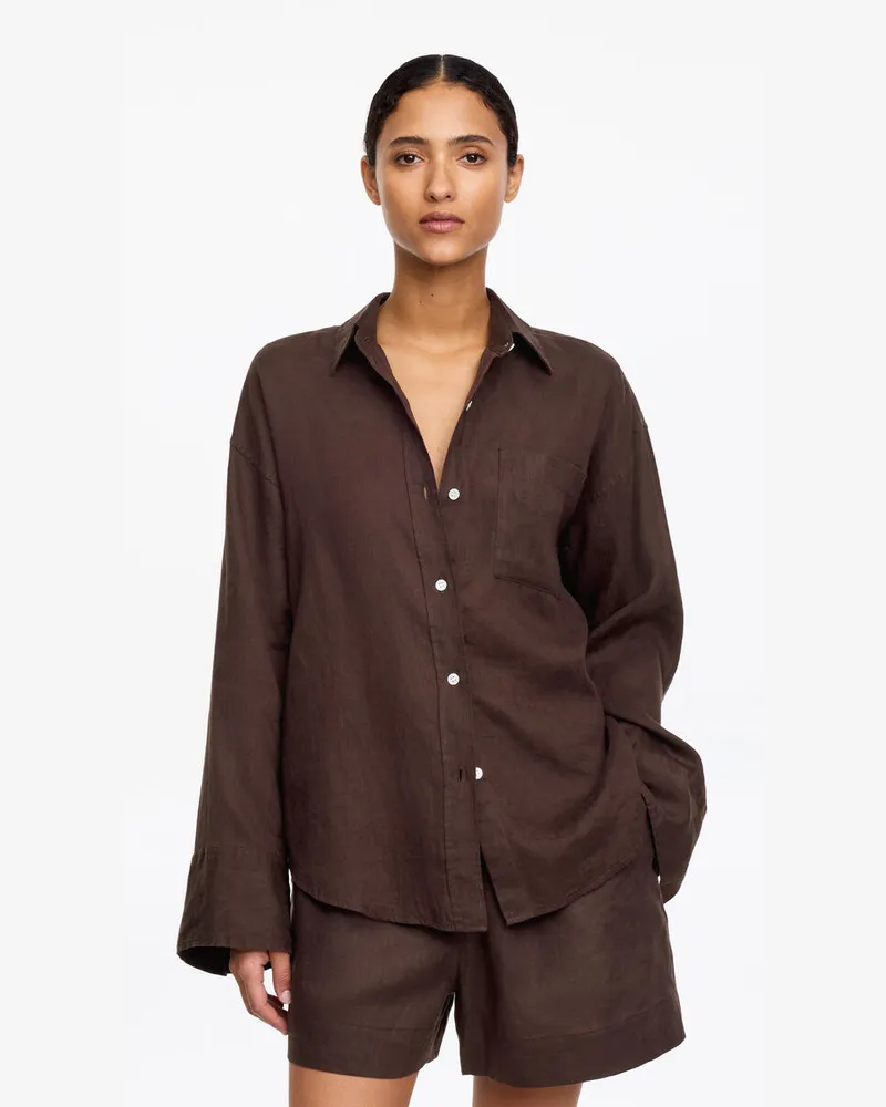 Arket Leinenhemd -Braun Braun