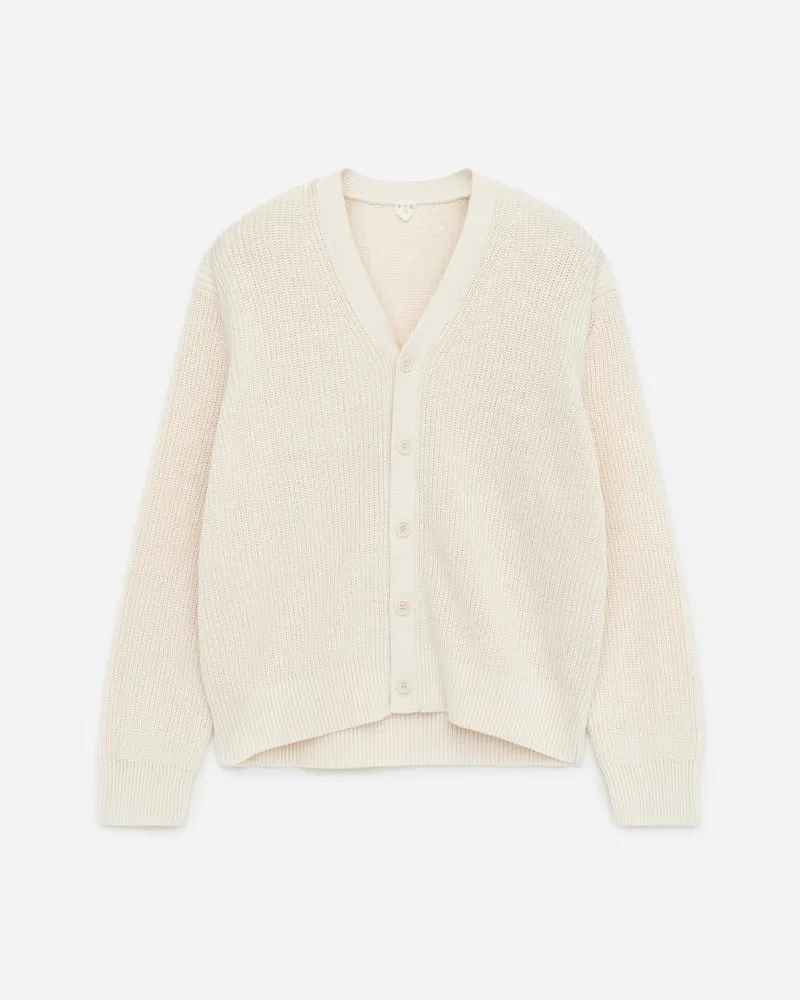 Arket Strickjacke Aus Leinenmischung - Weiß Cremeweiß