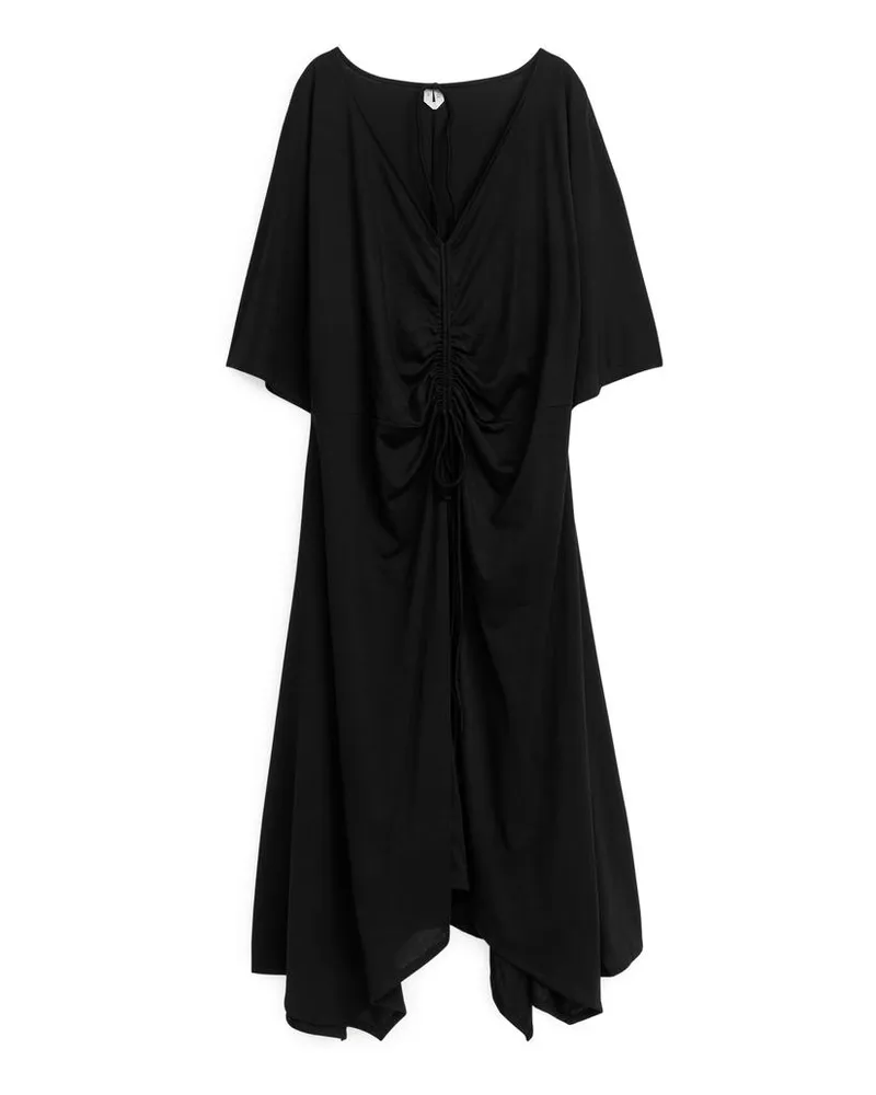 Arket Midi-Jerseykleid - Schwarz Schwarz