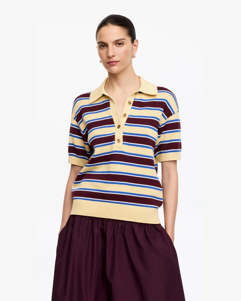 Arket Kurzärmliges Baumwoll-Poloshirt -Blau Blau