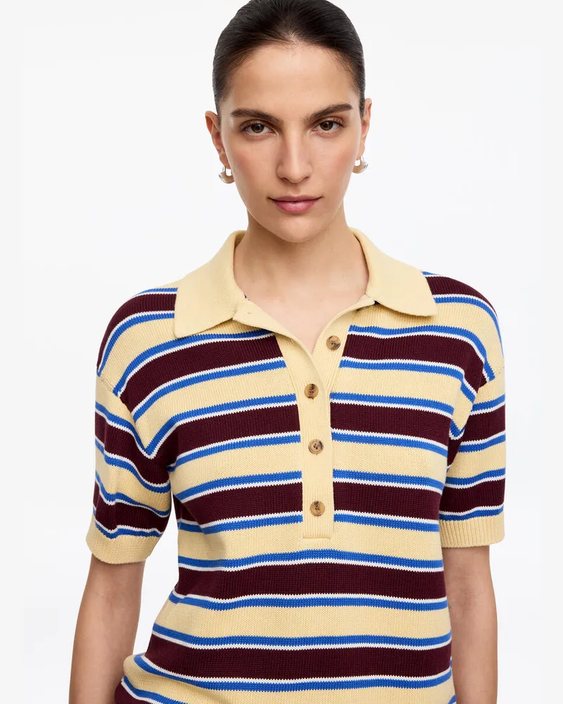 Arket Kurzärmliges Baumwoll-Poloshirt -Blau Blau