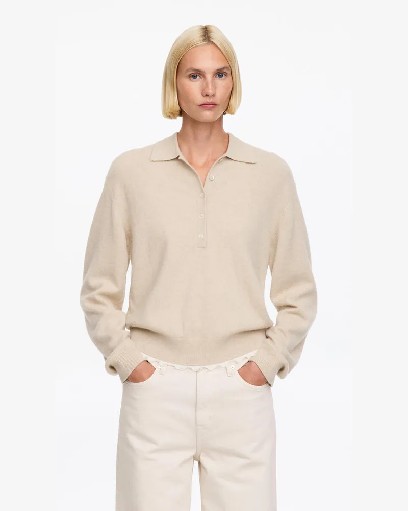 Arket Polopullover Aus Kaschmir Und Wolle -Beige Beige