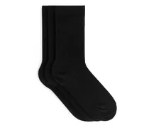 Gerippte Baumwollsocken, 3Er-Pack