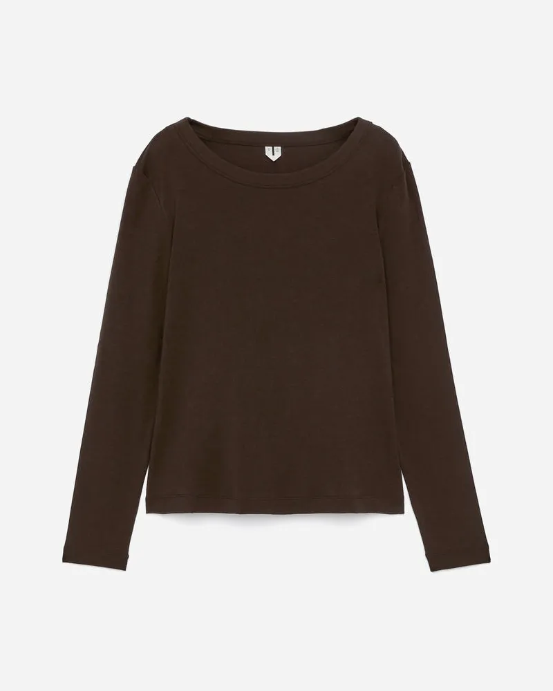 Arket Geripptes Langärmliges Oberteil -Braun Braun