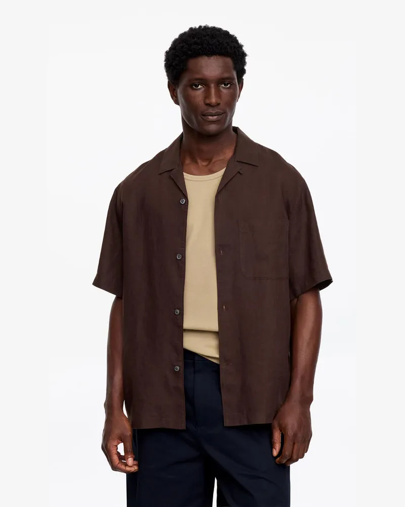 Arket Lockeres Hemd Mit Kubanischem Kragen -Braun Braun