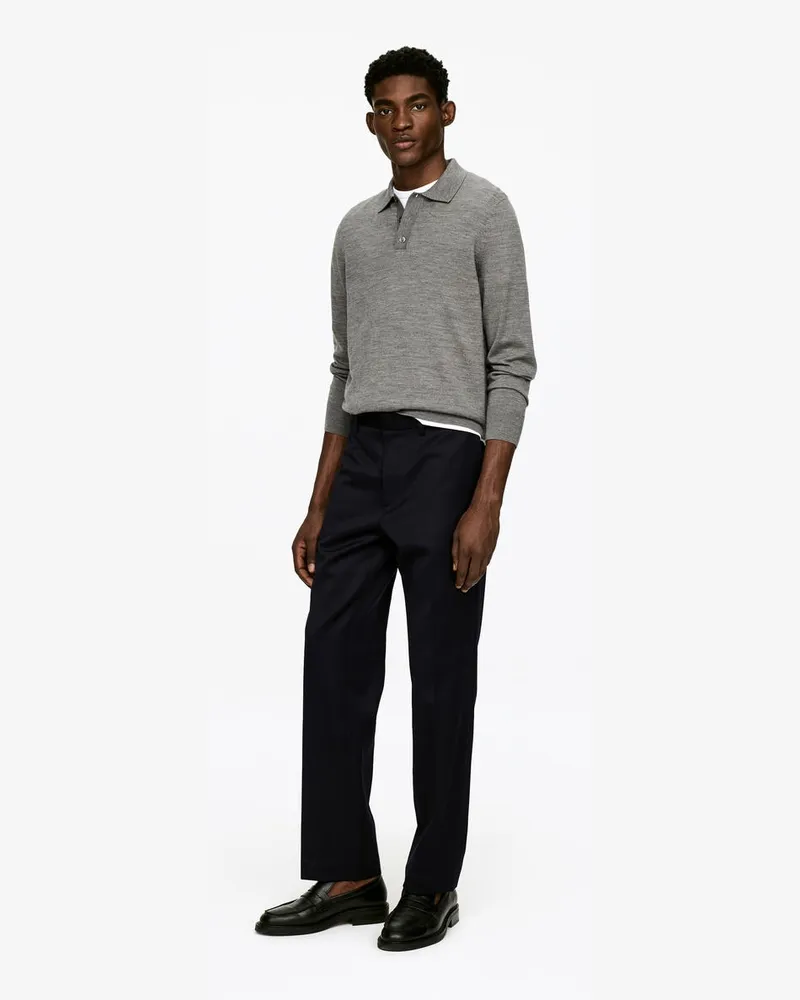 Arket Hose Aus Wolle Und Baumwolle -Blau Blau