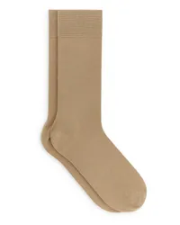 Arket Merzerisierte Baumwollsocken Beige