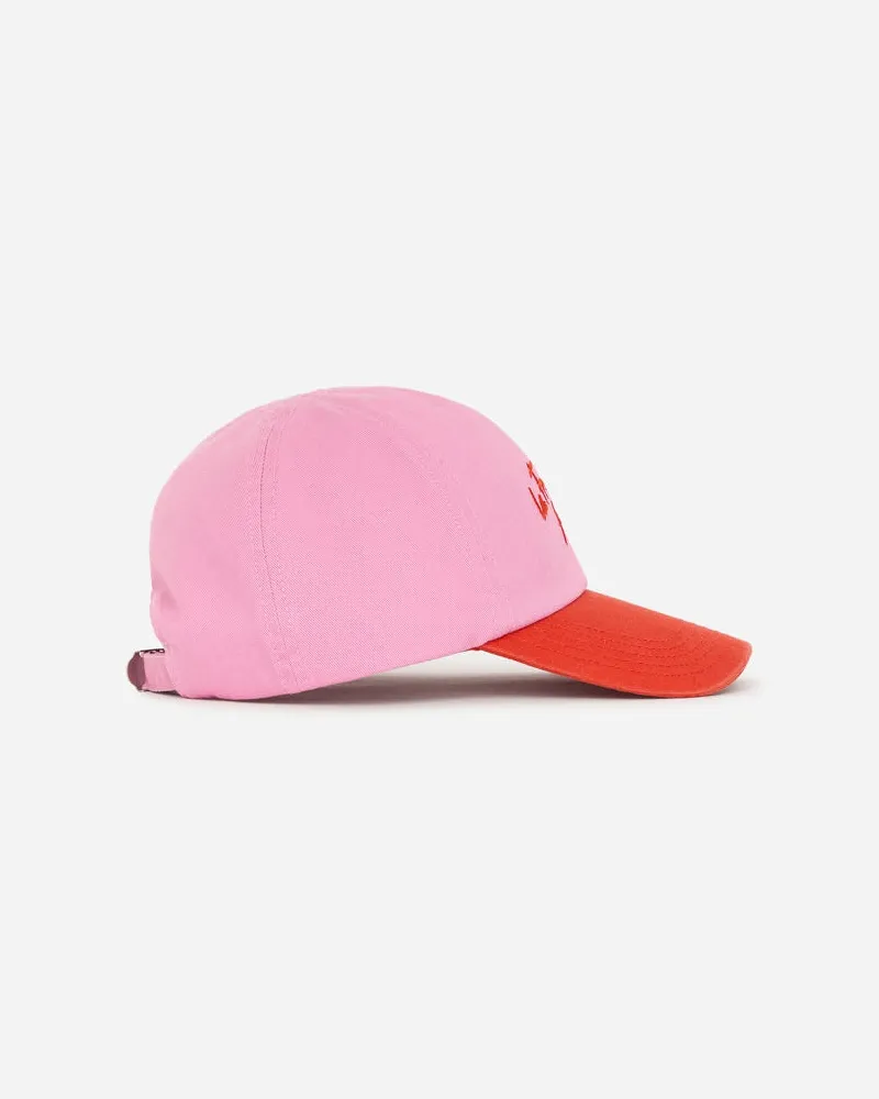 Arket Cap Aus Twill Mit Blockstreifen -Rosa Rosa