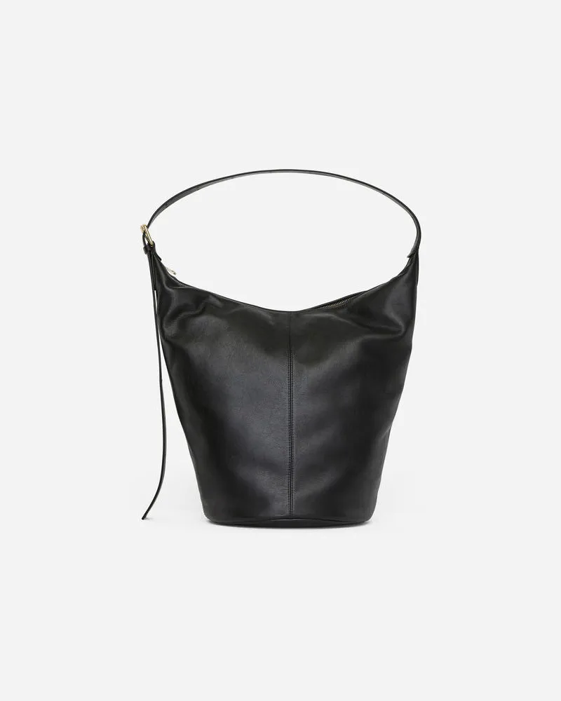 Arket Große Bucket Bag Aus Leder -Schwarz Schwarz