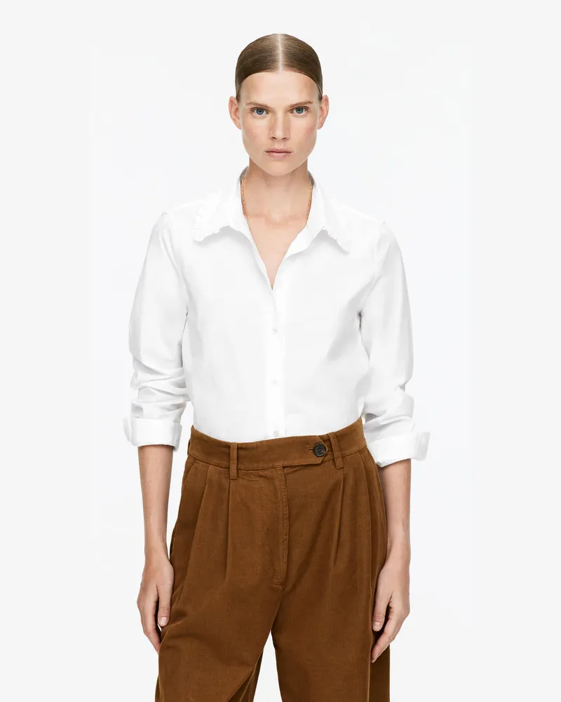 Arket Rüschenbluse -Weiß Weiß