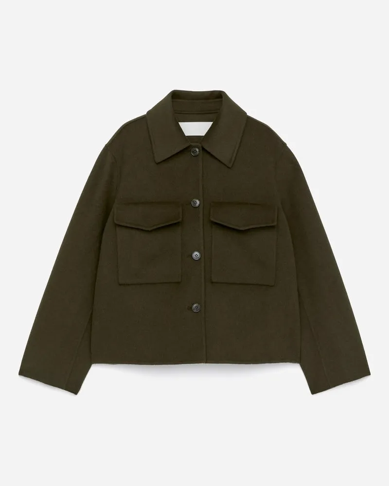 Arket Doubleface-Overshirt Aus Wolle -Grün Grün