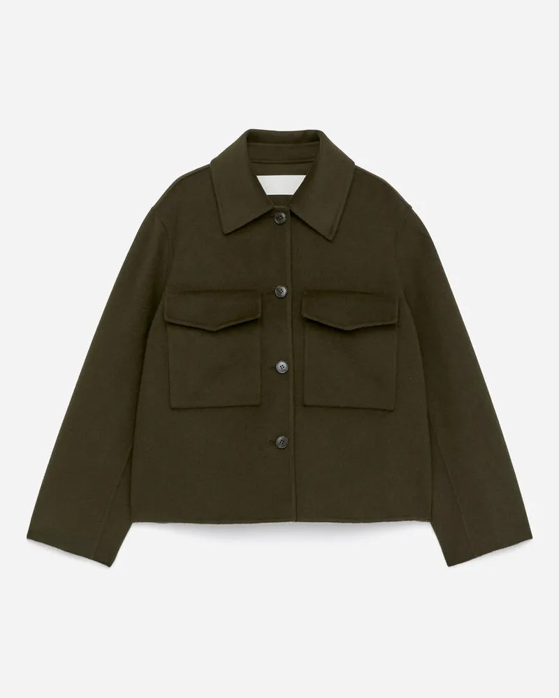 Arket Doubleface-Overshirt Aus Wolle -Grün Grün