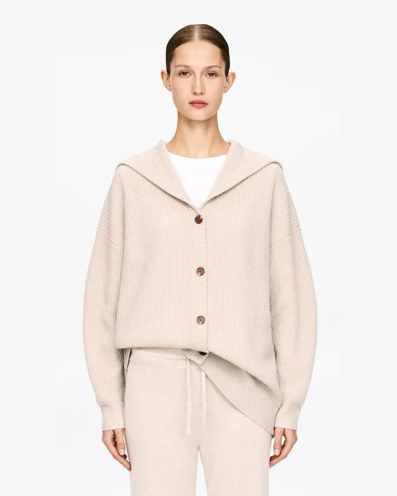 Arket Strickjacke Aus Kaschmir Und Wolle Mit Kapuze -Beige Beige