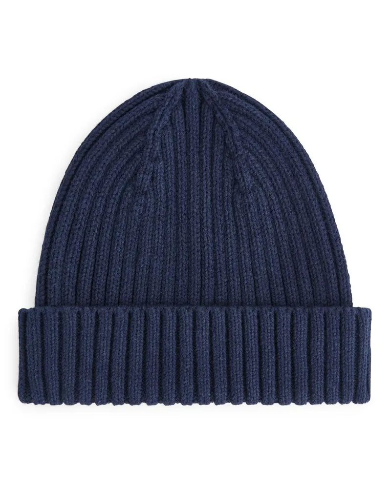 Arket Babybeanie Aus Rippenstrick - Blau Marineblau