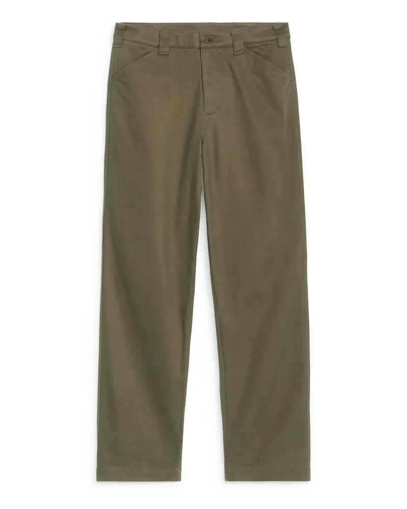 Arket Hose Aus Baumwoll-Moleskin-Twill - Beige Dunkles