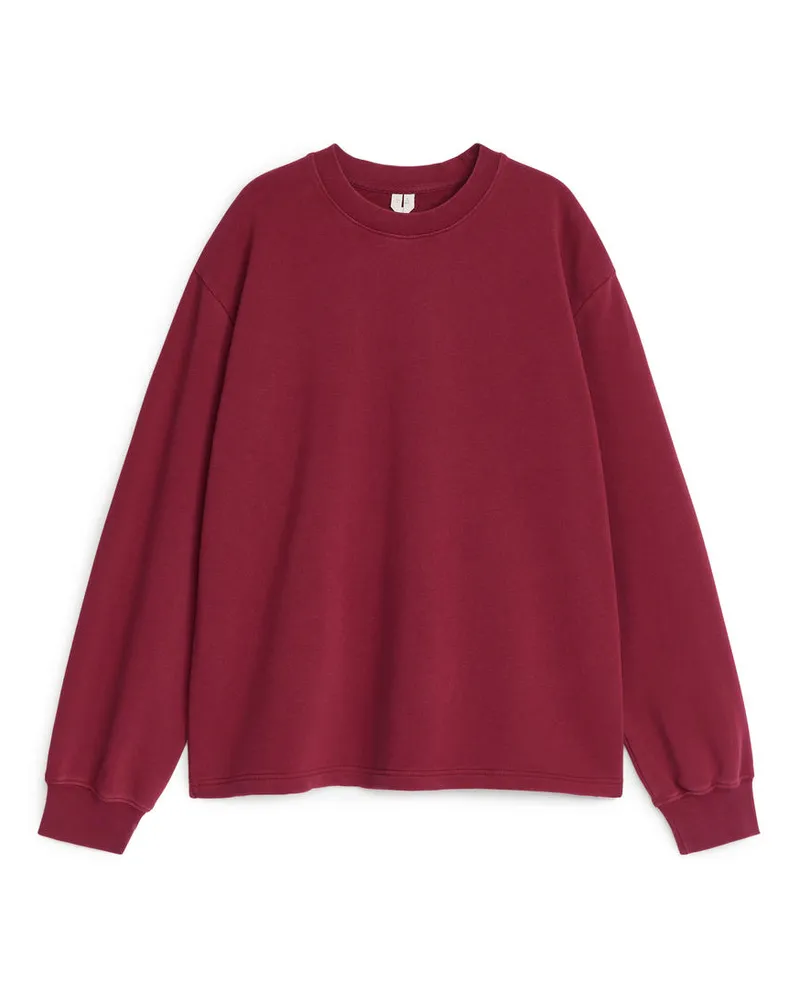 Arket Sweatshirt Aus French Terry - Rot Weinrot