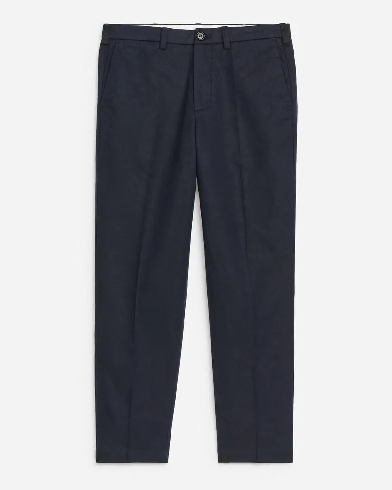 Arket Baumwollleinen-Hose REGULAR CROPPED -Blau Blau