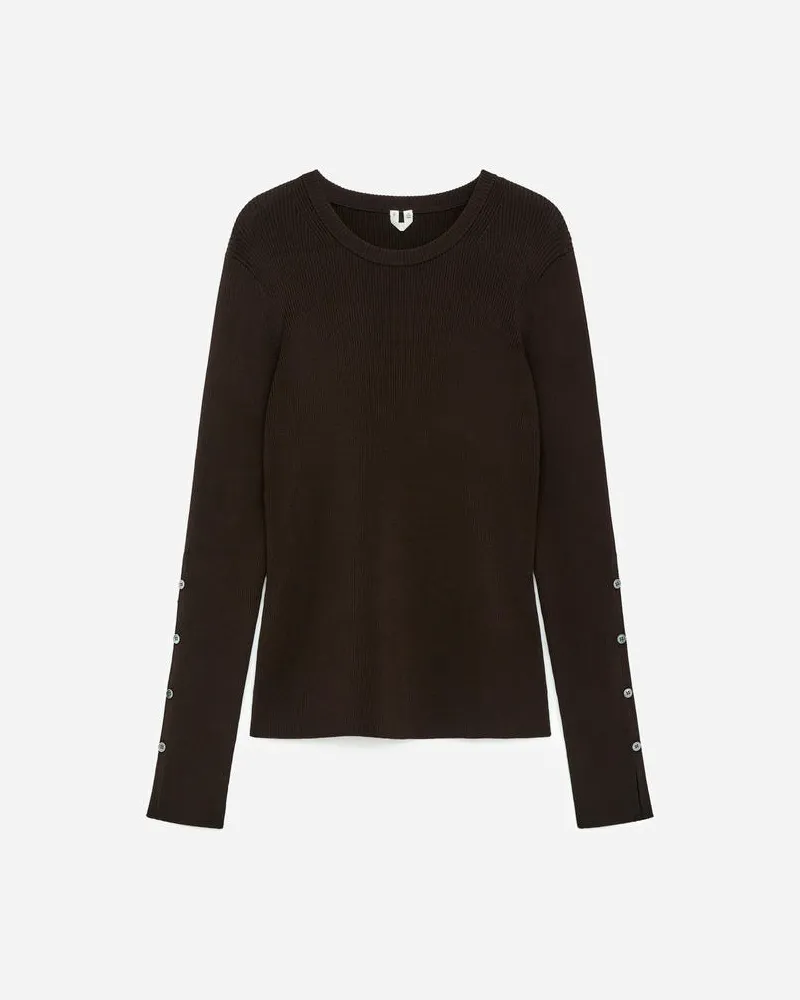 Arket Geripptes Oberteil -Braun Braun