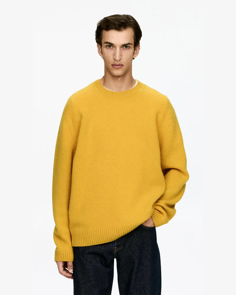 Arket Wollpullover Mit Rundhalsausschnitt -Gelb Gelb