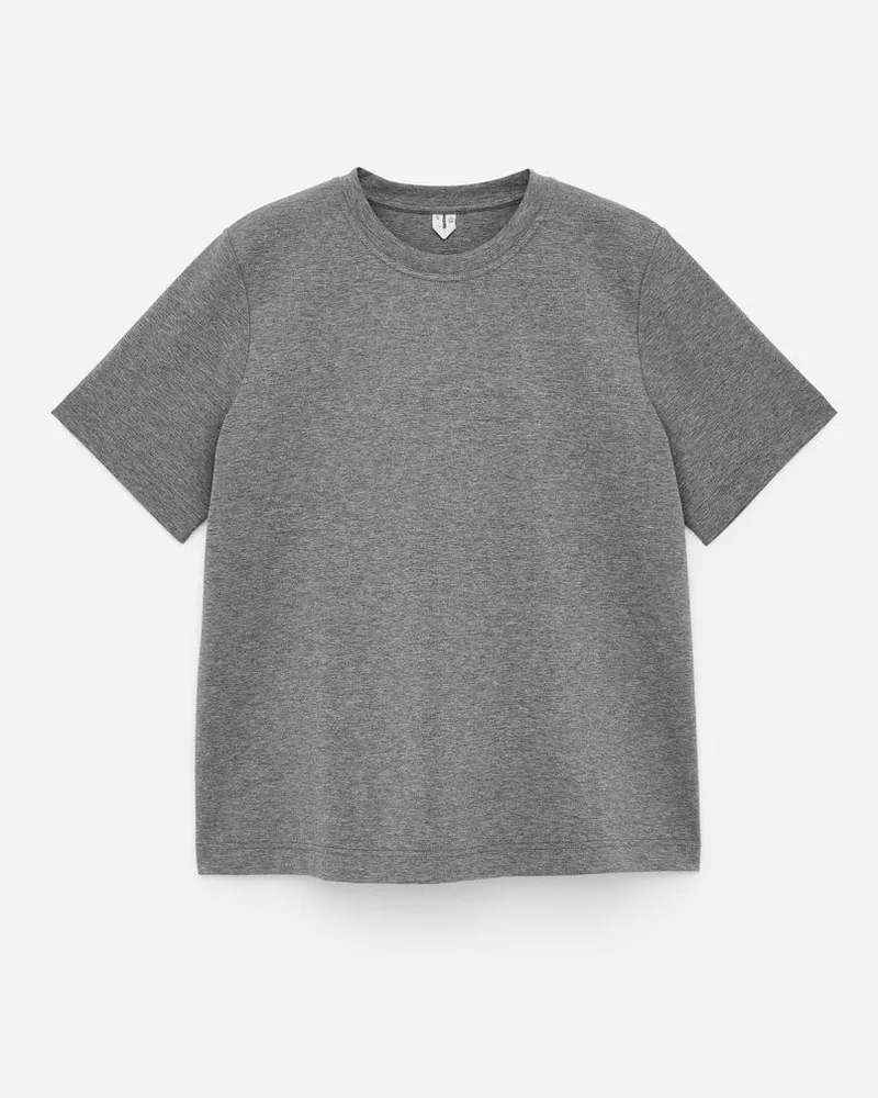 Arket Pearl Interlock-T-Shirt - Grau Graumeliert