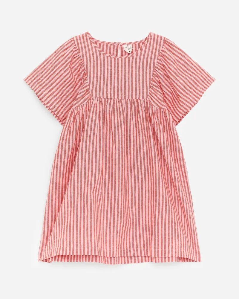 Arket Kleid Aus Baumwolle Und Leinen -Rot Rot