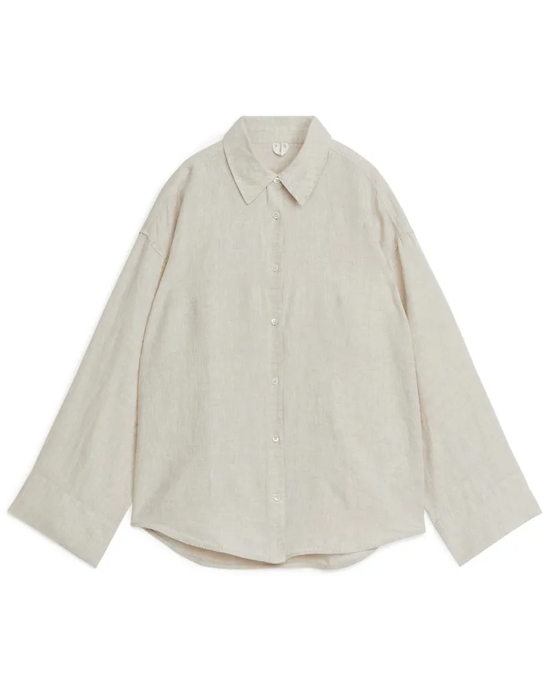 Arket Leinenhemd - Beige Beige