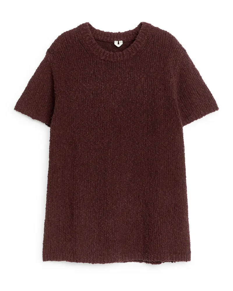 Arket Locker Gestricktes T-Shirt - Rot Weinrot