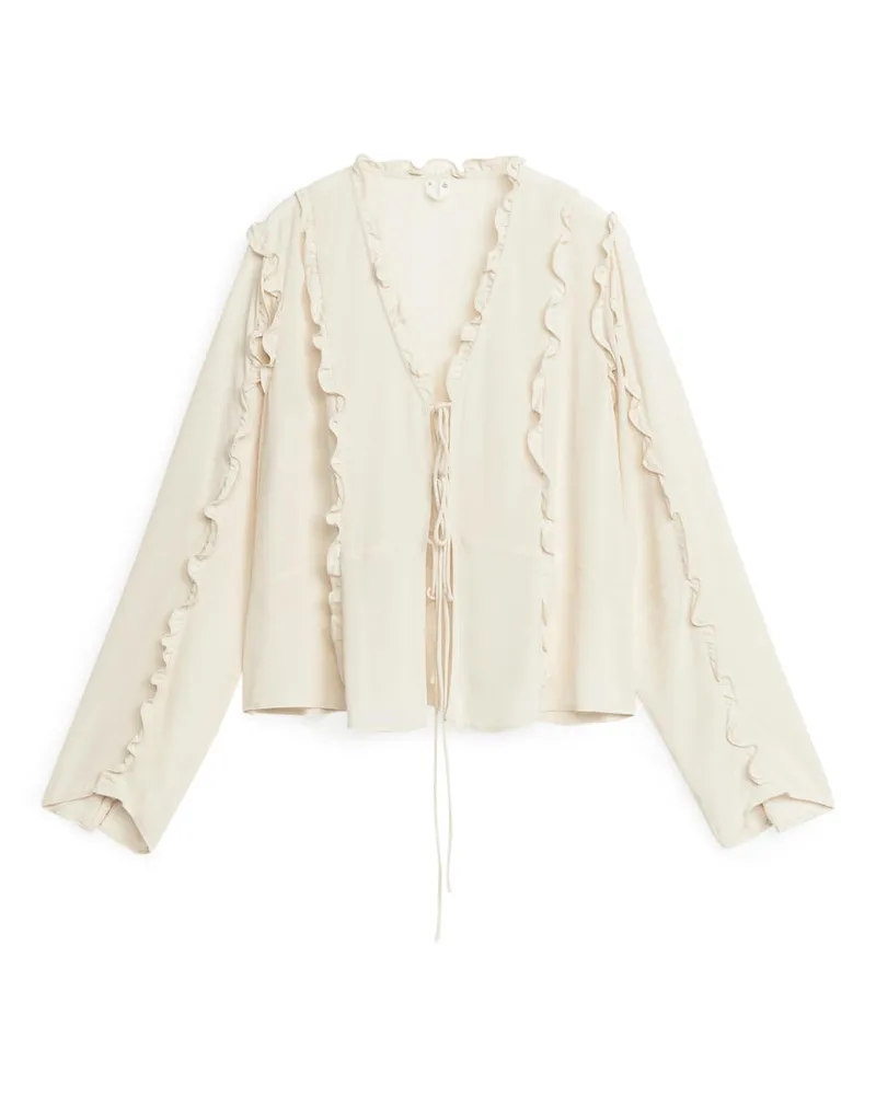 Arket Rüschenbluse - Weiß Cremeweiß