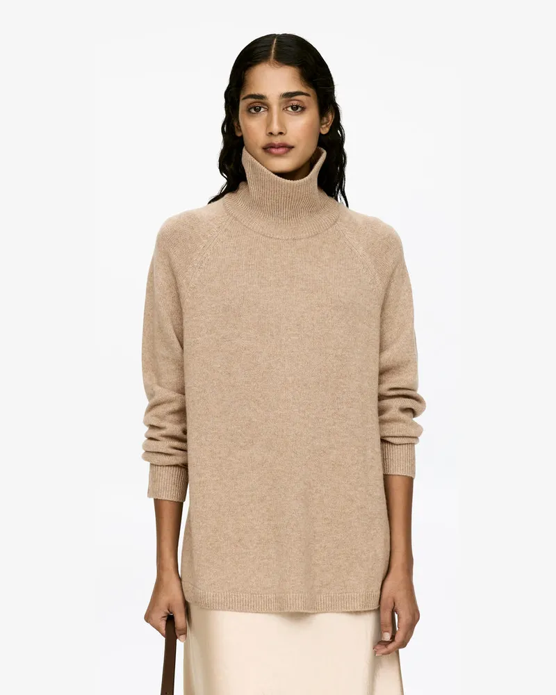 Arket Rollkragenpullover Aus Kaschmir Und Wolle -Beige Beige