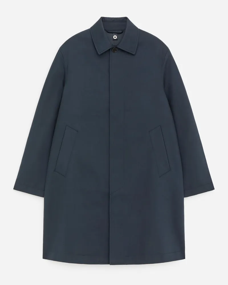 Arket Lockerer Car Coat Aus Baumwolle -Blau Blau