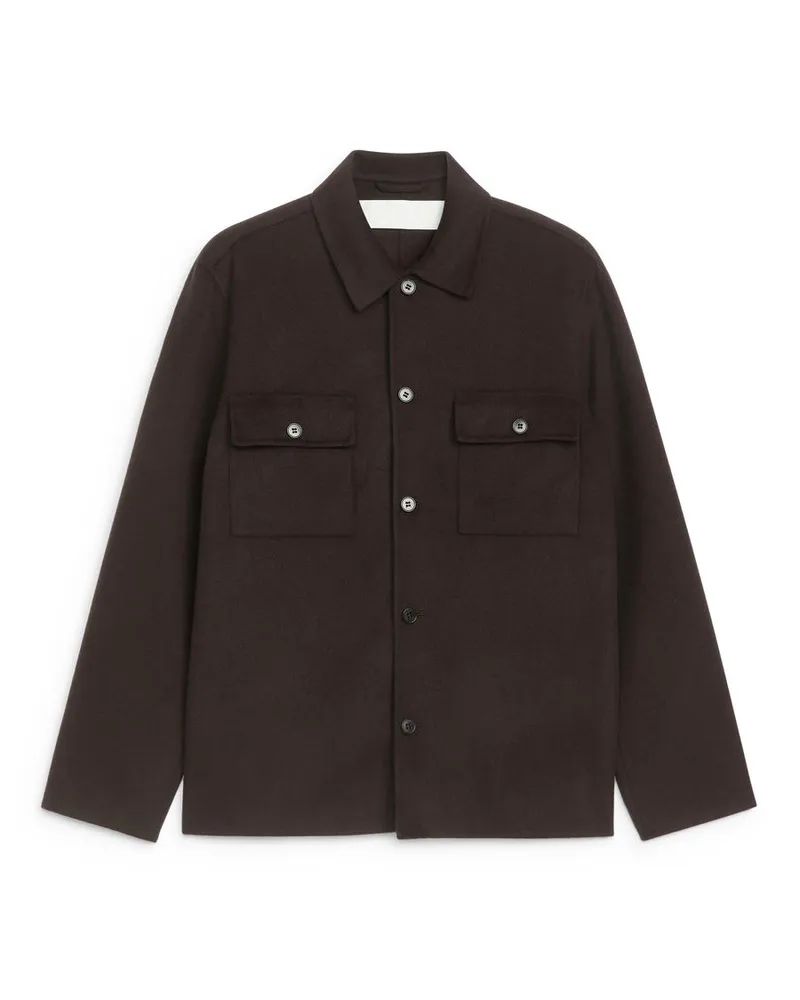 Arket Doubleface-Hemd Aus Wollmischung -Braun Braun