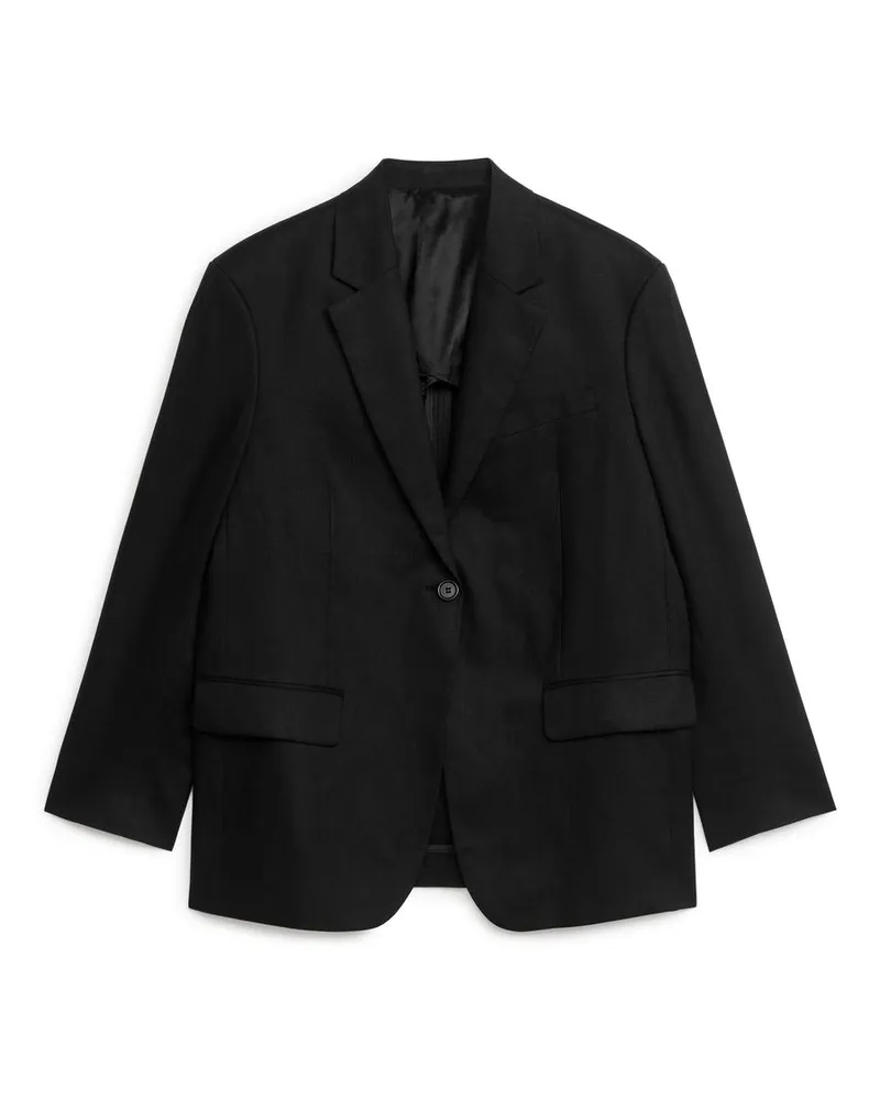 Arket Oversize-Blazer Aus Leinen - Schwarz Schwarz