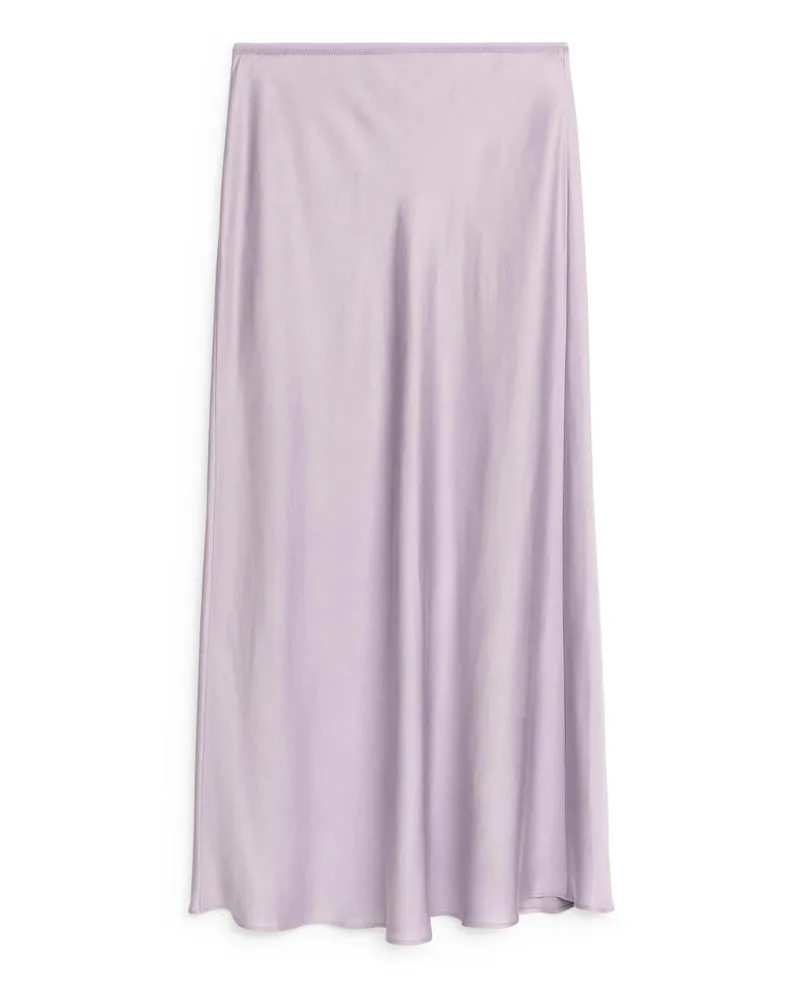 Arket Maxirock Aus Satin - Lila Lila