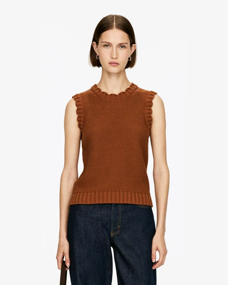 Arket Strickpullunder Mit Bogenkante -Orange Orange