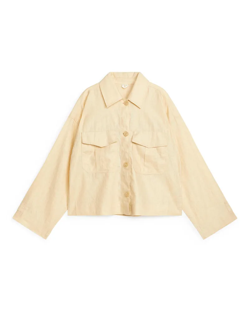 Arket Overshirt aus Leinen Beige