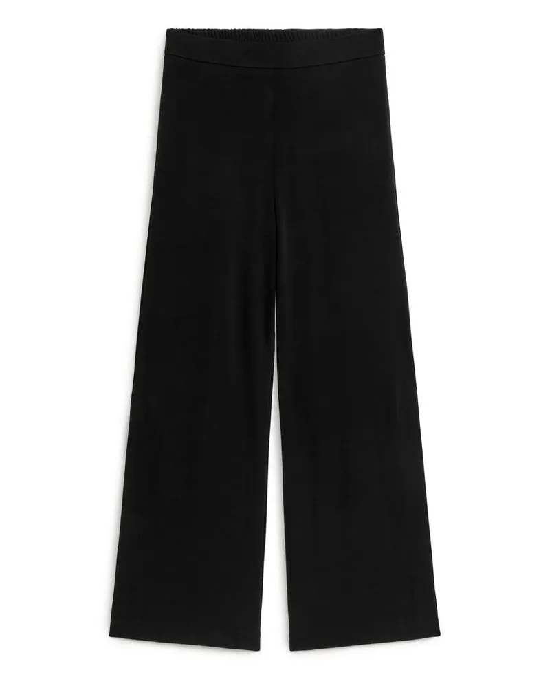 Arket Weite Jerseyhose - Schwarz Schwarz